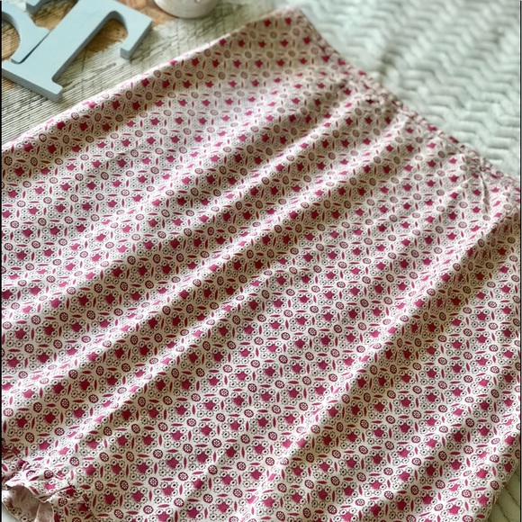 J Crew Cotton Daisy Print Skirt With Ruffle Trim - Picture 2 of 6